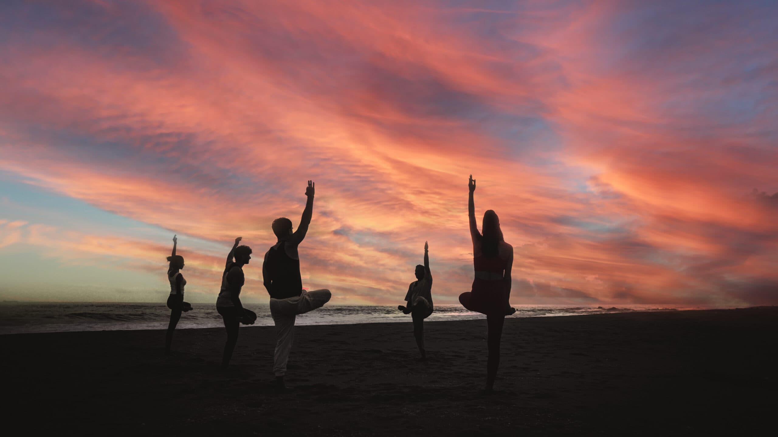 Oceanfront yoga and pool at a Sri Lankan resort